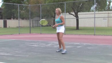 Naked And Horny Shannon Is Playing Tennis Outdoors on PornDoe.com